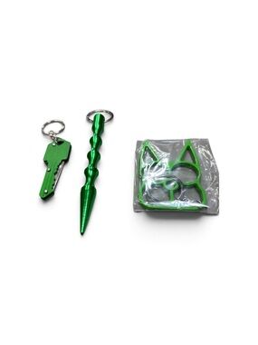 Green Metal Keychain Self-Defense